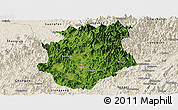Satellite Panoramic Map of Pucheng, shaded relief outside