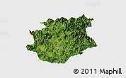 Satellite Panoramic Map of Pucheng, single color outside