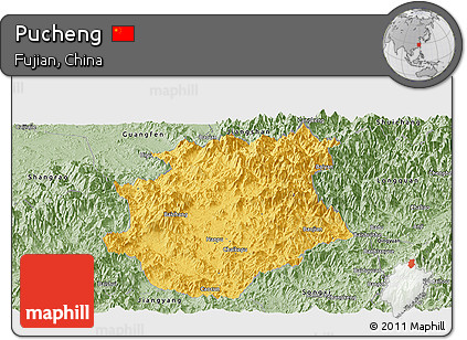 Savanna Style Panoramic Map of Pucheng