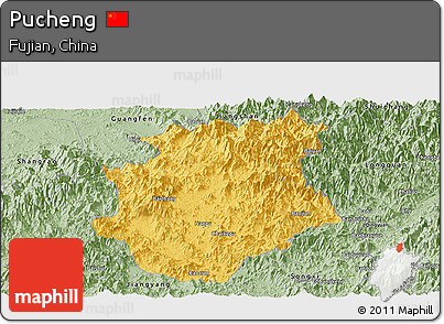 Savanna Style Panoramic Map of Pucheng