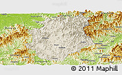 Shaded Relief Panoramic Map of Pucheng, physical outside