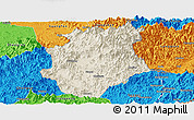 Shaded Relief Panoramic Map of Pucheng, political outside