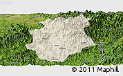 Shaded Relief Panoramic Map of Pucheng, satellite outside