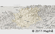 Shaded Relief Panoramic Map of Pucheng, semi-desaturated