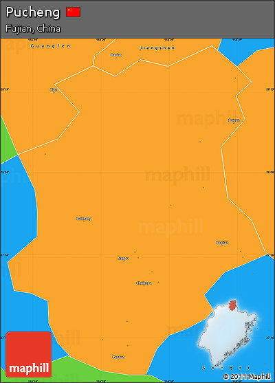 Political Simple Map of Pucheng