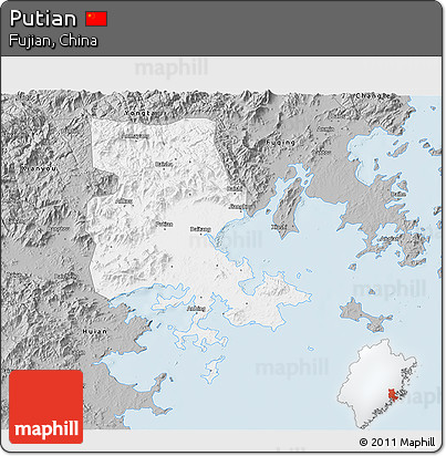 Gray 3D Map of Putian