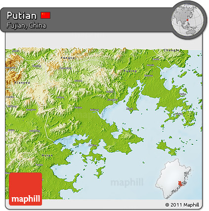 Physical 3D Map of Putian