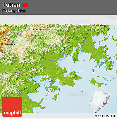 Physical 3D Map of Putian