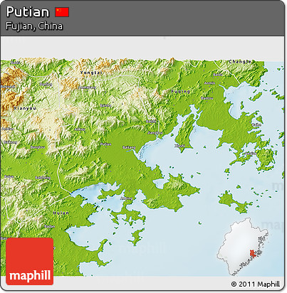 Physical 3D Map of Putian