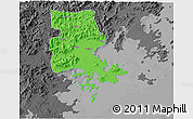 Political 3D Map of Putian, darken, desaturated