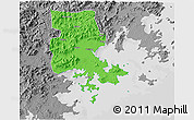 Political 3D Map of Putian, desaturated