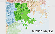 Political 3D Map of Putian, lighten