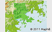 Political 3D Map of Putian, physical outside