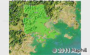 Political 3D Map of Putian, satellite outside