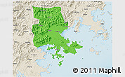 Political 3D Map of Putian, shaded relief outside