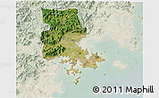 Satellite 3D Map of Putian, lighten