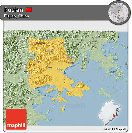Savanna Style 3D Map of Putian