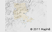 Shaded Relief 3D Map of Putian, lighten, desaturated
