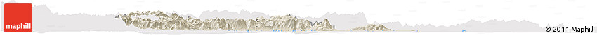 Shaded Relief Horizon Map of Putian, cropped outside