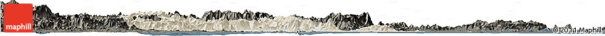 Shaded Relief Horizon Map of Putian, darken