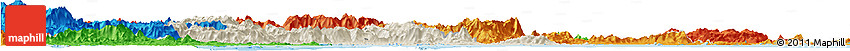 Shaded Relief Horizon Map of Putian, political outside
