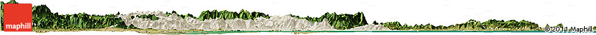 Shaded Relief Horizon Map of Putian, satellite outside