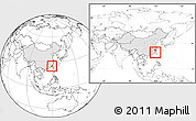 Blank Location Map of Putian, highlighted country, within the entire country