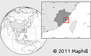 Blank Location Map of Putian, highlighted country, highlighted parent region