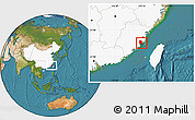 Satellite Location Map of Putian, highlighted country