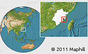Satellite Location Map of Putian, highlighted parent region