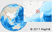 Shaded Relief Location Map of Putian, highlighted country