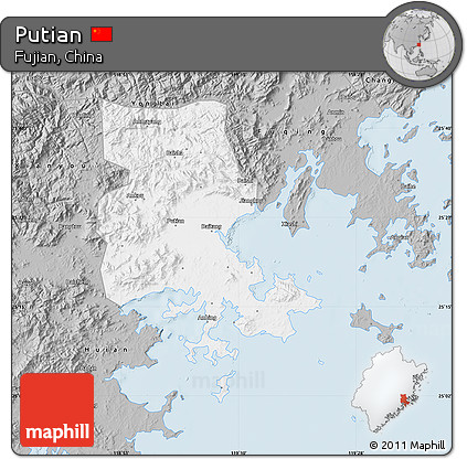 Gray Map of Putian
