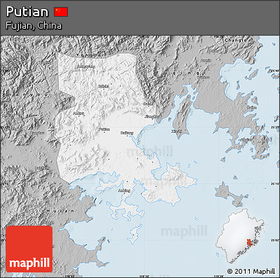 Gray Map of Putian