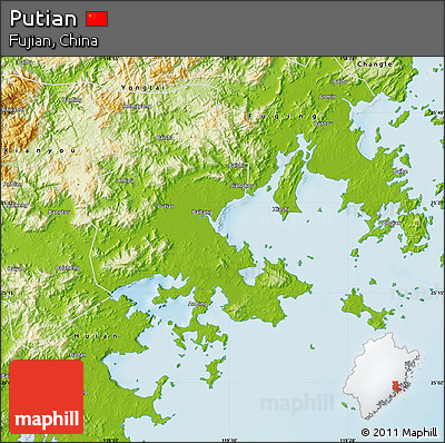 Physical Map of Putian