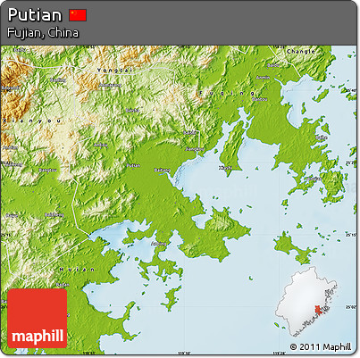 Physical Map of Putian