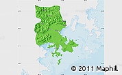 Political Map of Putian, single color outside