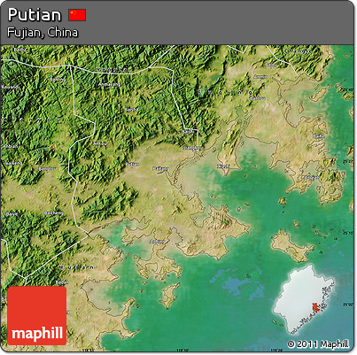 Satellite Map of Putian