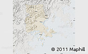 Shaded Relief Map of Putian, lighten, semi-desaturated