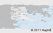 Gray Panoramic Map of Putian, single color outside