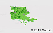 Political Panoramic Map of Putian, cropped outside