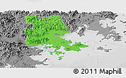 Political Panoramic Map of Putian, desaturated
