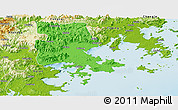 Political Panoramic Map of Putian, physical outside