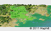 Political Panoramic Map of Putian, satellite outside