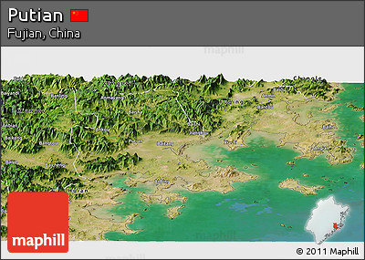Satellite Panoramic Map of Putian