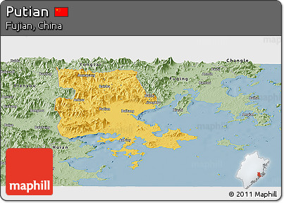 Savanna Style Panoramic Map of Putian