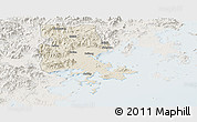 Shaded Relief Panoramic Map of Putian, lighten
