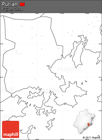 Blank Simple Map of Putian, no labels