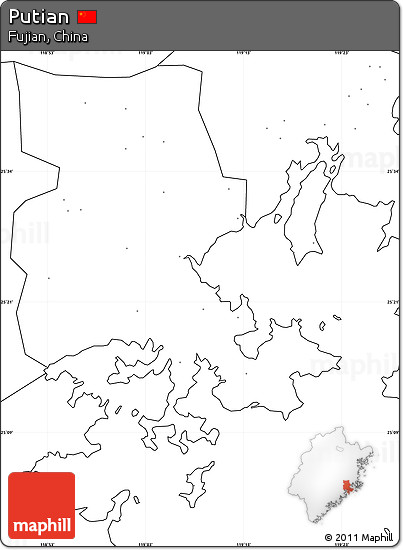 Blank Simple Map of Putian, no labels
