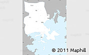 Gray Simple Map of Putian, single color outside
