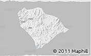 Gray 3D Map of Sha Xian, single color outside
